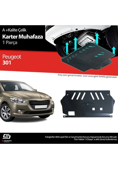 S-dizayn Peugeot 301 Çelik Karter Muhafaza 2012 Üzeri A+ Kalite