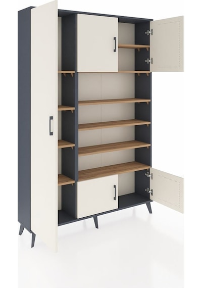 Arges Dolap 10 Raflı 5 Kapaklı 132x30x195 Antrasit-aytaşı/çam Antrasit Arges Dolap 10 Raflı 5 Kapaklı 132x30x195 Antrasit-aytaşı/çam Antrasit