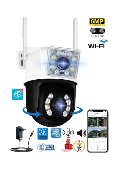 O-kam 3012 Dual Lens 6mp Wifi Akıllı Kamera , Yapay Zeka, Gece Görüş, Karşılıklı Konuşma
