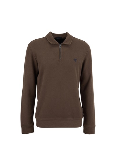 Fabrika Kahverengi Erkek Sweatshirt F6wm-swt 2253 Açık Kahverengi