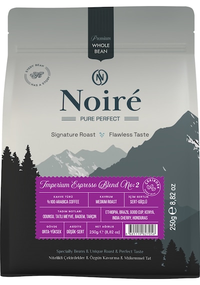 Noire Imperium Espresso Blend 2 250g %100 Arabica Blend Çekirdek