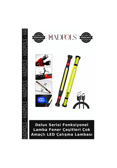 Delux Serisi Fonksiyonel Lamba Fener Çeşitleri Çok Amaçlı Led Çalışma Lambası