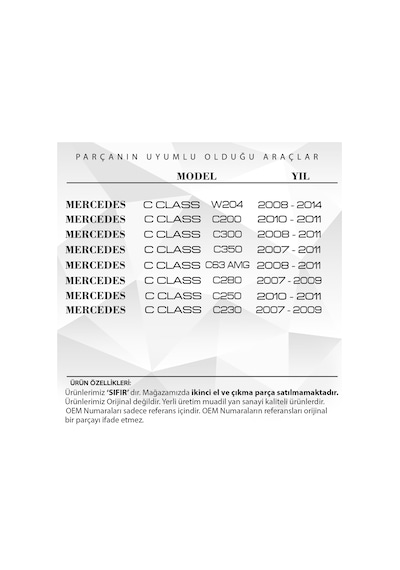 Mercedes C Class W204,c200,c250 İçin Havalandırma Izgara Kapağı-sağ
