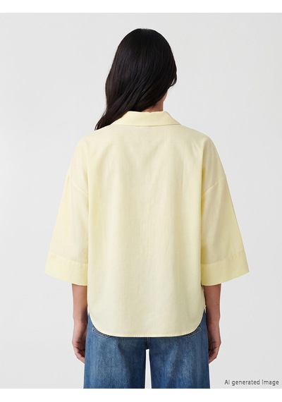 Lcw Vision Sarı Oversize Kadın Gömlek