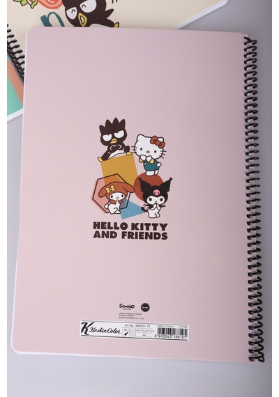Dekomus İle Lisanslı Hello Kıtty And Best Frıends "tekli" A4 Çizgili Okul Defteri 80 Yaprak Altın