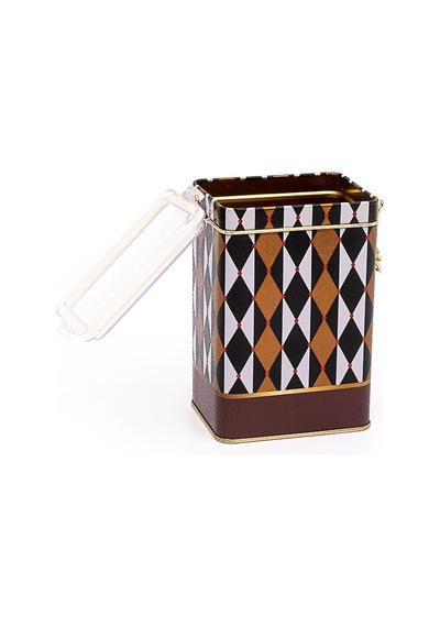Circus Desenli Kilitli Kapaklı Dikdörtgen Metal Saklama Kabı 7.5 x 10 x 15 CM 1 L Çok Renkli