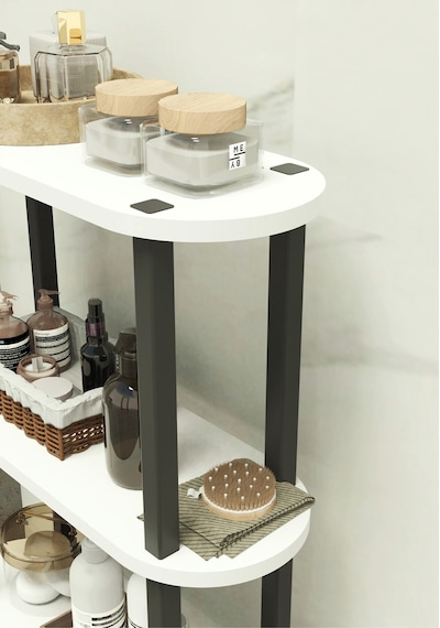 Soft 4 Katlı Banyo Düzenleyici Çok Raflı Banyo Organizeri Çok Amaçlı Banyo Düzenleyici - Beyaz Beyaz