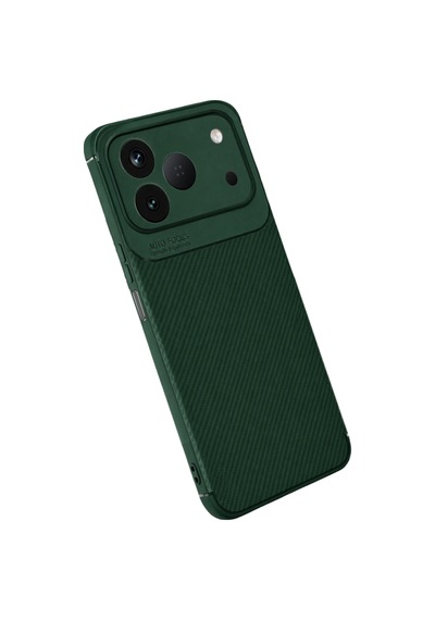 Tecno Spark 50 4g Kılıf Karbon Silikon Case Yeşil