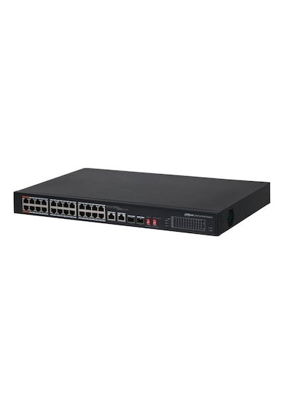 Dahua Pfs3226-24et-240 24 Port 10/100 + 2xgb Rj45/2xgb Sfp Uplınk Combo 240w Poe Rackmount Swıtch