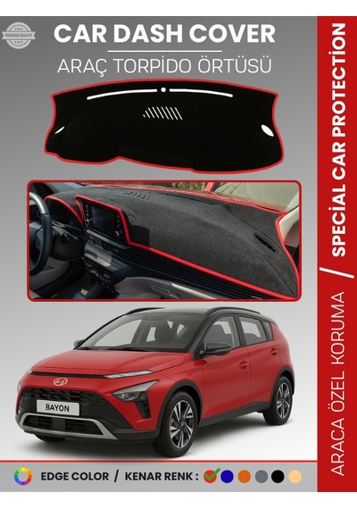 Hyundai Bayon 2020+ Torpido Örtüsü Panel Koruma Araca Özel Uv Koruyucu Kaymaz Hızlı Montaj - 108 Stiloto