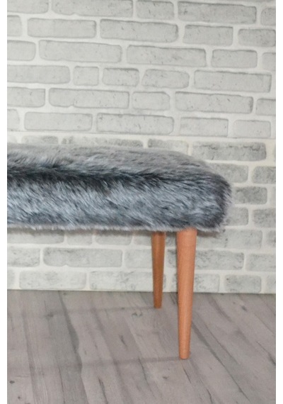 Retro Bench Antrasit Peluş Antrasit Peluş