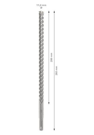 Ayrex 1x Pro Sds Plus-5x Kırıcı Delici Delme Ucu Donatılı Beton, Beton, Ø 11,00 Mm, Professional Aksesuar Kırıc