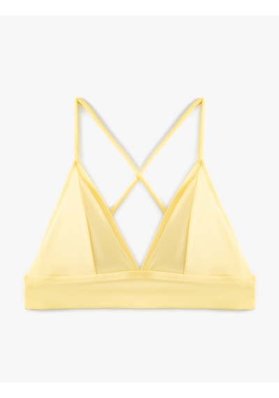 Koton Üçgen Bikini Üstü Basic Arkası Çapraz Bağlamalı Sarı 4sak10204mm Sarı
