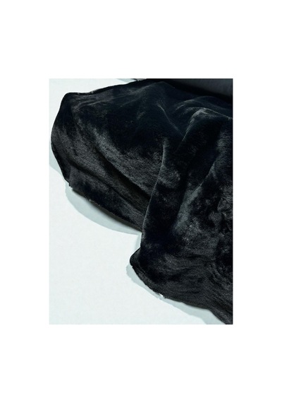 1000 Gr Tavşan Tüyü Peluş Kumaş 50x150 Cm A Kalite, Ultra Yumuşak, Tüy Dökmez Siyah Siyah