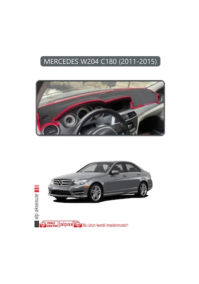 Mercedes W204 C180 2011-2015torpido Koruma Halısı Gri Kenar