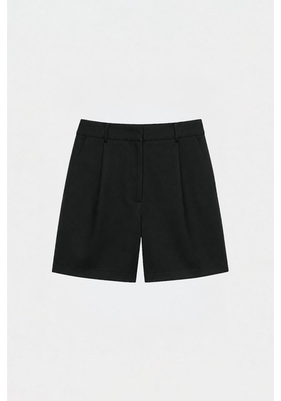 Suud Collection Siyah Mia Pileli Şort