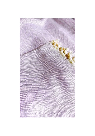 Dama Desen Dokuma %100 Pamuklu Çok Amaçlı Pike Koltuk Örtüsü 180x230 Lila