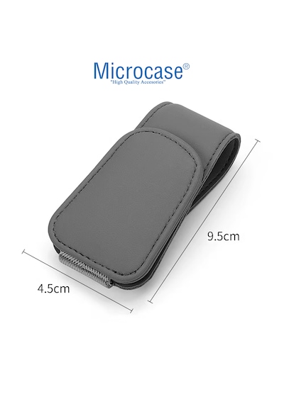 Microcase Universal Suni Deri Oto Güneş Gözlük Tutucu Askılık Mıknatıslı - Al5240