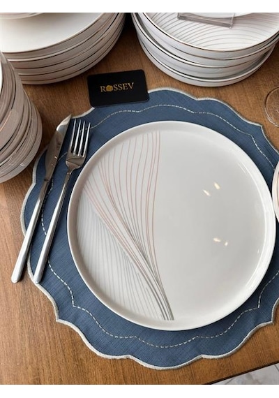 Yemek Takımı Modern Line 24 Parça 6 Kişilik Renkli