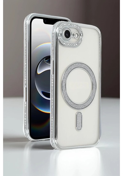 Apple Uyumlu iPhone 16e Uyumlu Joke Simli Magneticsafe Kılıf - Mavi
