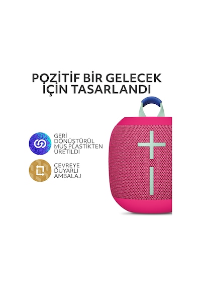 Ultimate Ears Wonderboom 4 Taşınabilir Su Geçirmez Bluetooth Hoparlör, Büyük Bas Ve 360 Derece Ses - Pembe