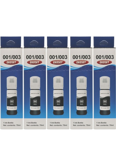 Ekoset Epson 103 L3111 L3150 Siyah Uyumlu Mürekkep 70 ML 5 Adet