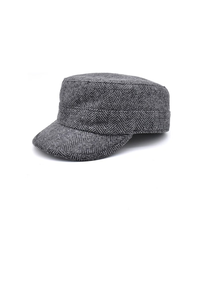 Külah Erkek Yün Fidel Castro Şapka Wool Military Hat - Gri