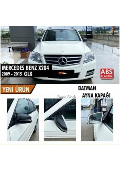 Sts Oto Aksesuar Mercedes Benz Glk X204 2009-2015 Batman Yarasa Ayna Kapağı Piano Black Abs Plastik (01)