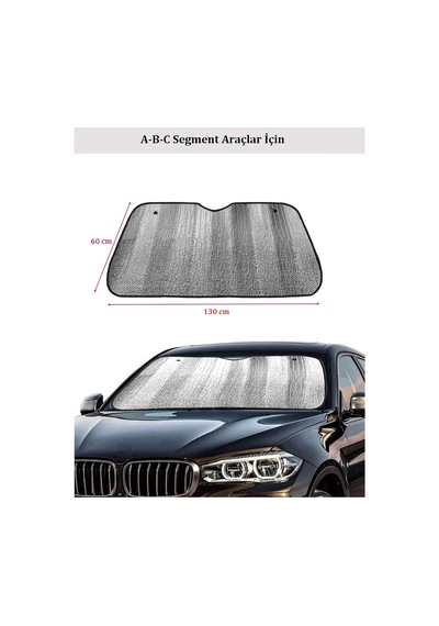 Ankanorm Ön Cam Güneşlik Katlanabilir Dışı Metalize Arası Köpüklü Araba Güneşliği 130x60 Cm Genel
