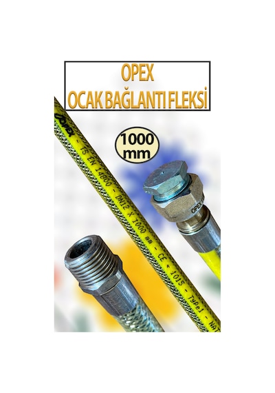 Doğalgaz, Ocak Bağlantı Fleksi 1000 Mm 1 Metre Uzunluğunda Naturel 1/2 Lik