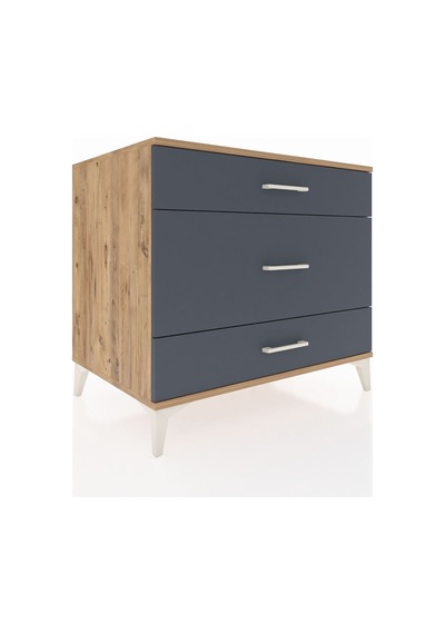 Kronos Şifonyer 3 Çekmeceli 88x59x80 Çam-antrasit Çam