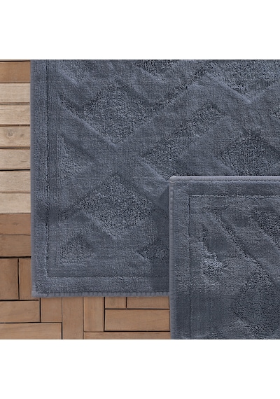 Yataş Bedding Milo Banyo Paspası Seti - İndigo (50x60 cm + 60x100 cm) Indigo