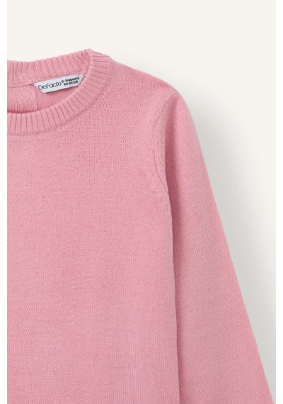 Defacto Oversize Bisiklet Yaka Düşük Omuzlu Basic Triko Kazak H8470a526aupn445 Pembe-pn445