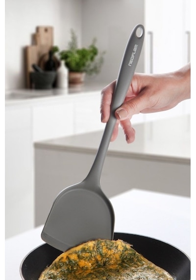 Neoflam Silikon Geniş Spatula Gri Gri