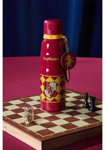 Miniso Harry Potter Lisanslı Charmlı Termos 600 Ml Kırmızı Açık Beyaz