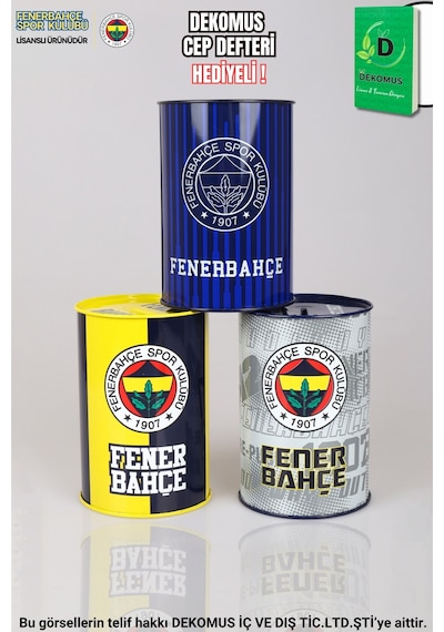 "dekomus Cep Defteri Hediyeli" Yeni Sezon Lisanslı Tekli Büyük Boy Fenerbahçe Metal Kumbara  Teşhir Ürün