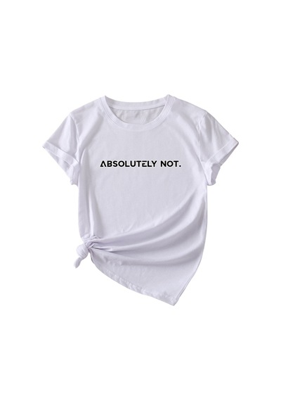 Uyguntarz Unisex Kesinlikle Hayır. Tasarım Basklı Tshirt Beyaz