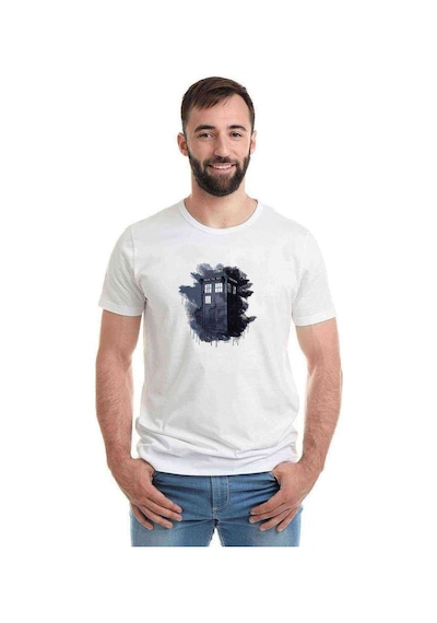 Doctor Who Flower Tumblr Baskılı Beyaz Erkek Tshirt