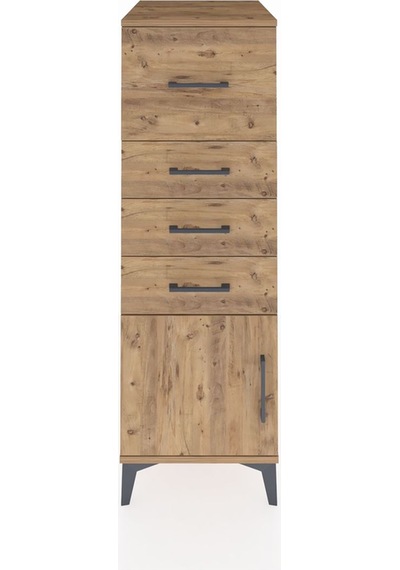 Kronos Dolap 4 Çekmeceli Tek Kapaklı 44x59x134 Çam-çam Çam