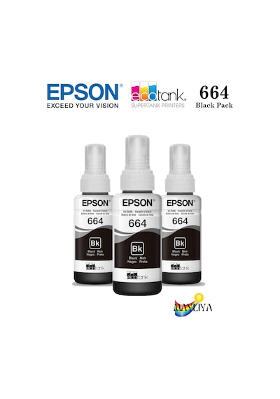 Epson 664 C13T664 EcoTank L386 Siyah Mürekkep Seti