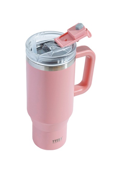 Tyeso Qq Termos Sızdırmaz Pipetli Çift Duvarlı Vakumlu 900ml Pembe