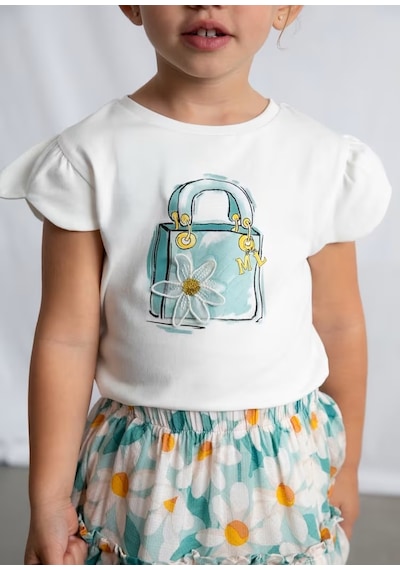 Mayoral Kız Çocuk T-shirt 3002 Krem
