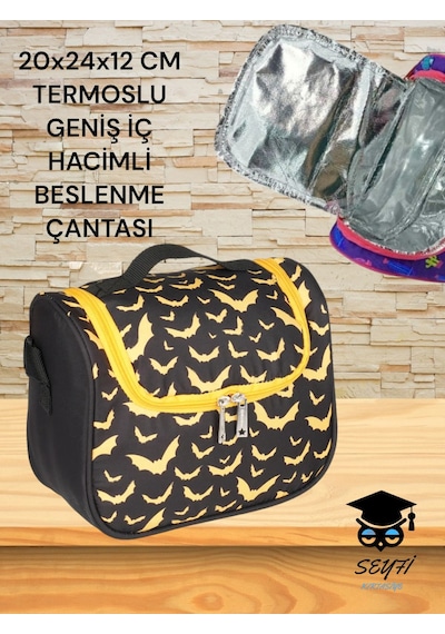 20x24x12 Cm Termoslu Geniş İç Hacimli Beslenme Çantası Avokado