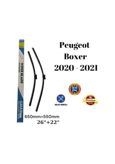 Peugeot Boxer 2020 2021 Uyumlu Ön Cam Muz Tipi Silecek Süpürgesi Seti 650/550mm