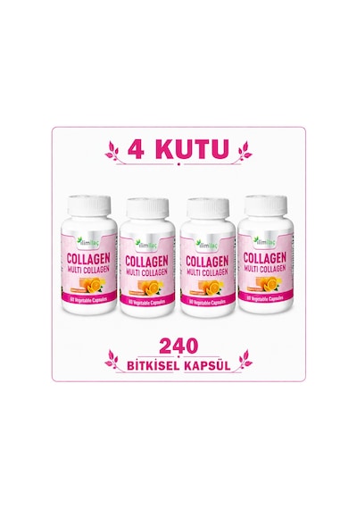 İlim Collagen Multi Collagen Takviye Edici Gıda 4 x 60 Bitkisel Kapsül