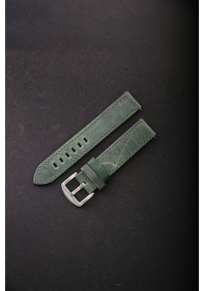 Hakiki Deri 22mm Akıllı Pimli Saat Kordonu Haki 81467899
