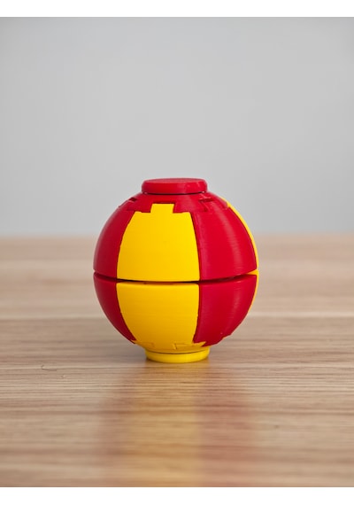Popspin Basınca Dönen Eğlenceli Top Oyuncağı - Dönen Top Motor Becerisi Geliştirici Hareketli Top-spın Ball -stres Topu-sarı Kırmızı