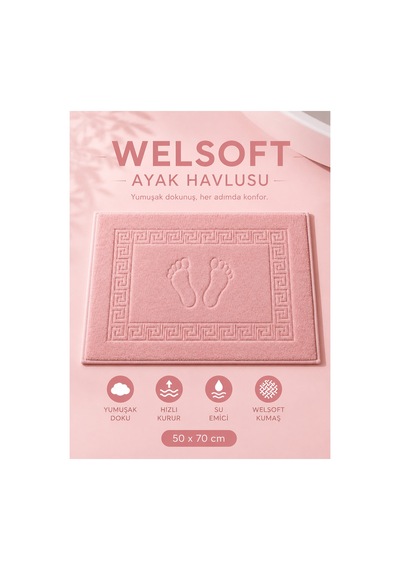 Welsoft Ayak Havlusu-paspası Ayak İzli Desenli