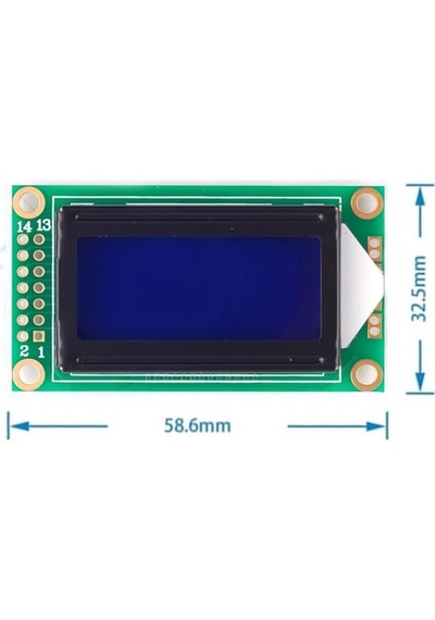 0802a 2x8 Mavi Karakter Lcd Modül Display Ekran 5v Beyaz Arka Işık 8x2 8 X 2 Lcd Gösterge Menü