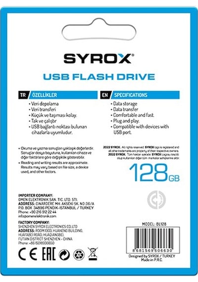 Syrox 128 Gb Usb Flash Bellek Bold Bl128